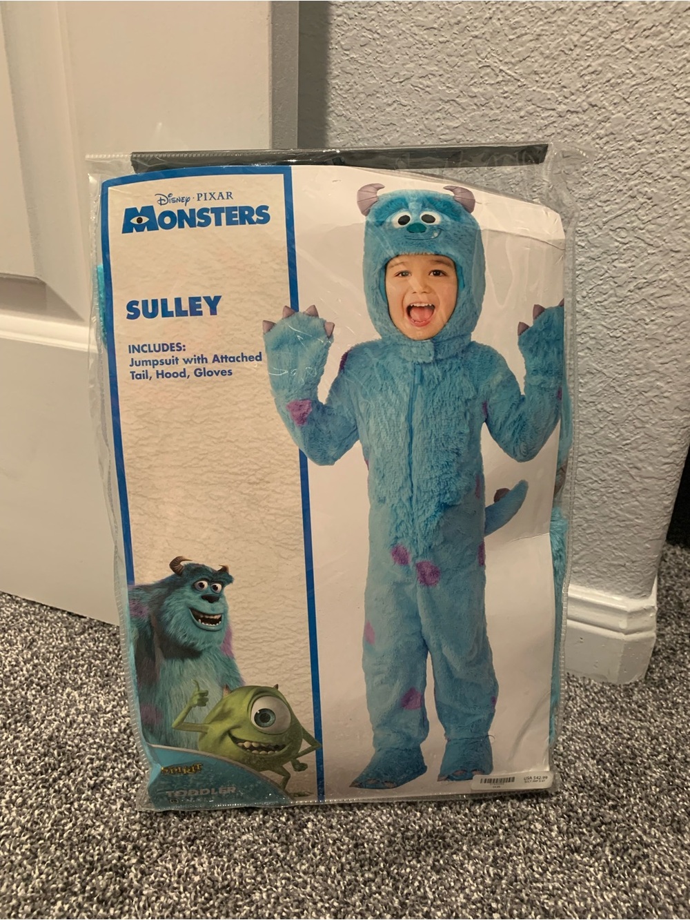 Sulley Toddler Blue Sulfur Costume - Jumpsuit with Hood